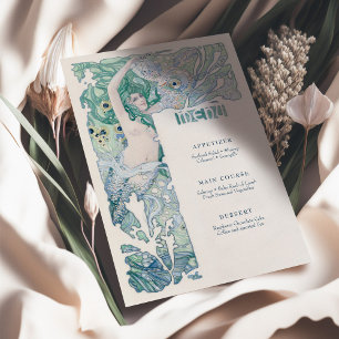 Menü Vintage Meerjungfrau Art Nouveau Einladung