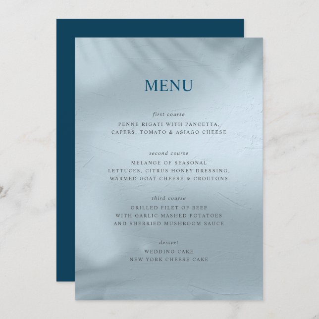 Menü "Water and Ice Elemental" Menükarte (Vorne/Hinten)