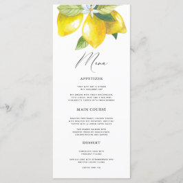 Menü "Watercolor Lemon Mediterranean" Menükarte