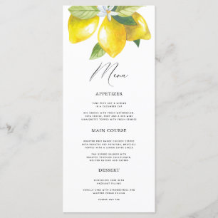 Menü "Watercolor Lemon Mediterranean" Menükarte