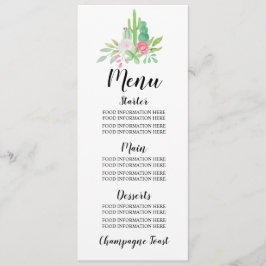 Menu Wedding Cards Cactus Reception Food Cacti Menükarte