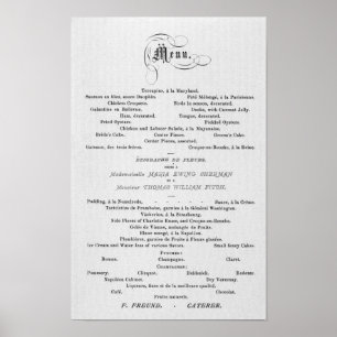 MENÜ "WEDDING MENU" zum Thema Französisch 1874 Poster
