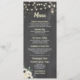 Menu Wedding Reception Fireflies Jars Chalk Cards Menükarte