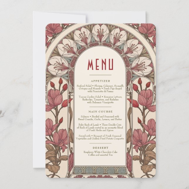Menu Wedding Vintage Einladung (Vorderseite)