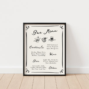Menü "Whimsical Hand Drawing Bar" Poster