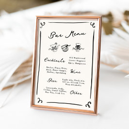 Menü "Whimsical Hand Drawing Bar" Poster