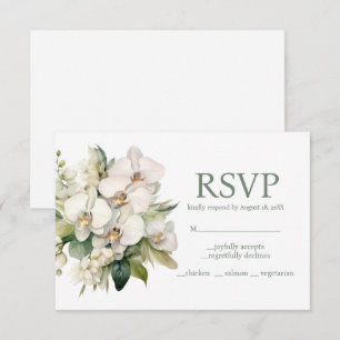Menü "White Orchids" UAWG Response Card RSVP Karte