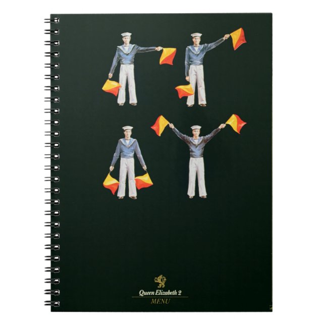 Menüabdeckung an Bord vom QE2 (Farbelitho) Notizblock (Vorderseite)