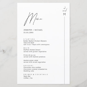 Menükarte für Minimalistische moderne Anfänge