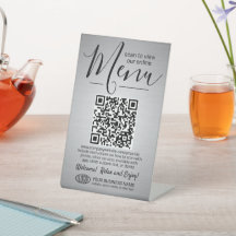 Menükarte | Preisliste QR Code Business Brushed Si
