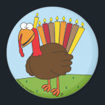 Menurkey Magnet<br><div class="desc">Dieser Magnet zeichnet sich durch eine charmante, charismatische Menurkey (Kombination Menorah und Türkei), in der Feier der Chanukah-Erntedank Crossover Urlaub in diesem Jahr.</div>