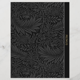 Menüs Rezeptteiler Vintage Schwarze Flora