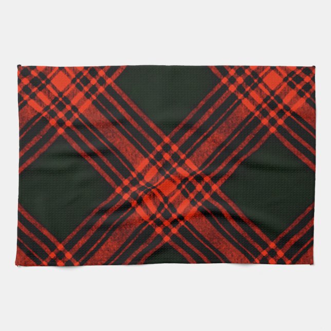 Menzies Antique Jagd Tartan Kariert schottisch Geschirrtuch (Horizontal)