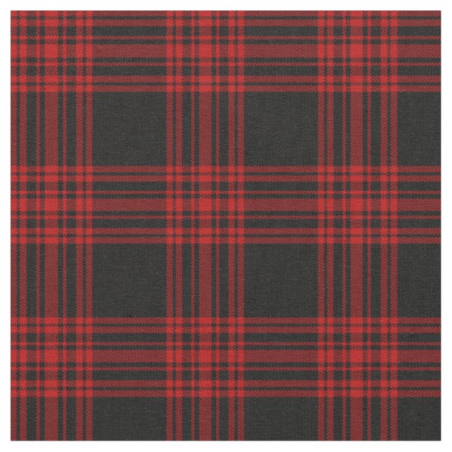 Menzies Jagd Tartan Schottisches Kariertes Muster Stoff (Nahaufnahme)