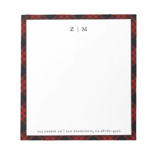 Menzies Jagdklan Tartan Kariertes Muster Notizblock