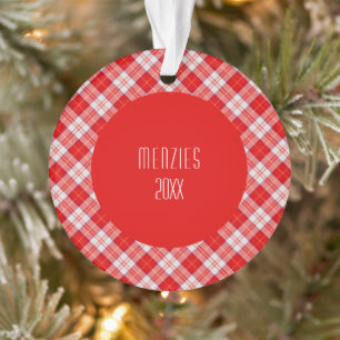 Menzies Red Clan Tartan Scottish Kariert Ornament