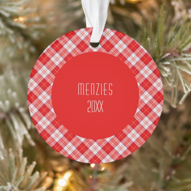 Menzies Red Clan Tartan Scottish Kariert Ornament (Baum)