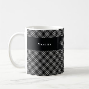 Menzies Schwarz-Weiß-Hochland-Karo Kaffeetasse