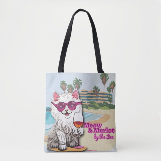 Meow and Merlot by Sea Tasche Tote Bag (Vorderseite)