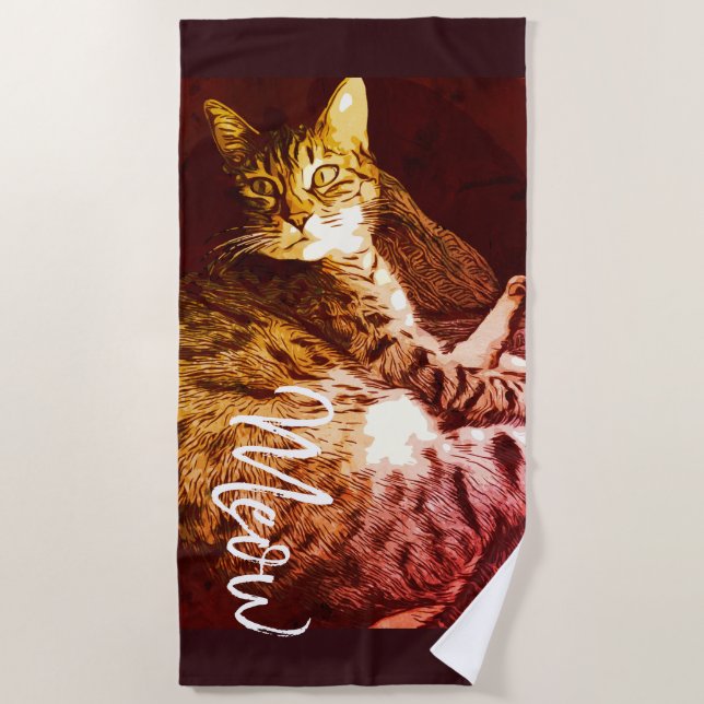 Meow Arsty Kitty Strandtuch (Vorderseite)