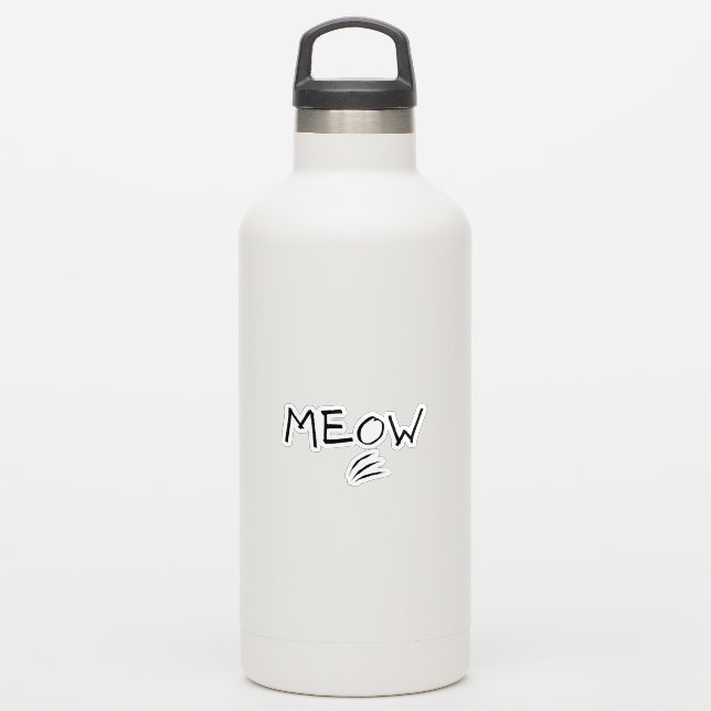Meow Aufkleber (Wassserflasche)