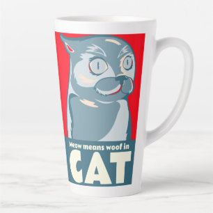 Meow bedeutet in der Cat-komischen Zitat-Kaffee-Ta Milchtasse
