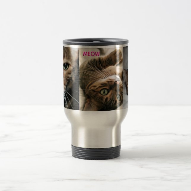 Meow Bengal Cat Travel Mug Reisebecher (Mittel)