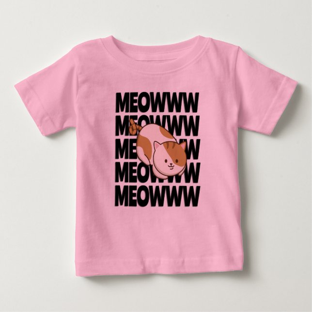 Meow Cat Baby Fine Jersey T - Shirt (Vorderseite)