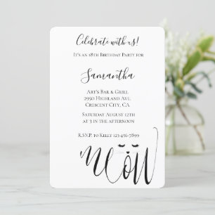 Meow Cat Birthday Einladung