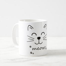 Meow Cat Face glückliche felsige Tasse