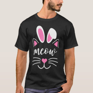 Meow Cat Face Ostertag Bunny Oars Cat T T-Shirt