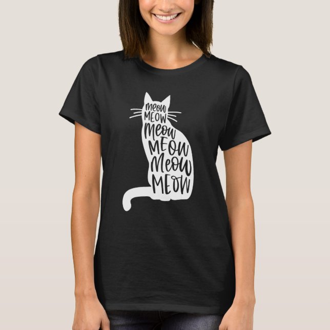 Meow Cat Funny Cat T-Shirt (Vorderseite)