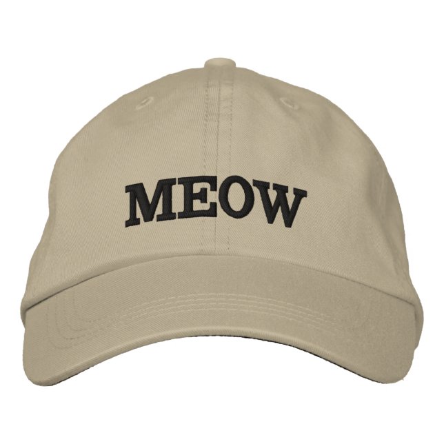 MEOW CAT HATS BESTICKTE BASEBALLKAPPE (Vorderseite)