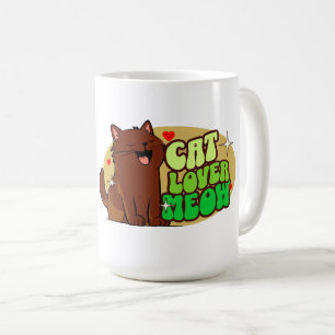 Meow Cat Lover - braune Katze Kaffeetasse