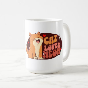 Meow Cat Lover - orange Katze Kaffeetasse