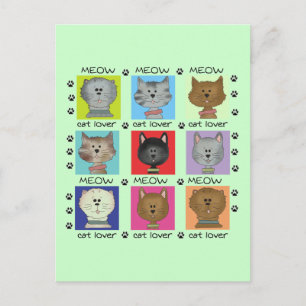 Meow Cat Lover Tshirts und Geschenke Postkarte
