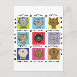 Meow Cat Lover Tshirts und Geschenke Postkarte