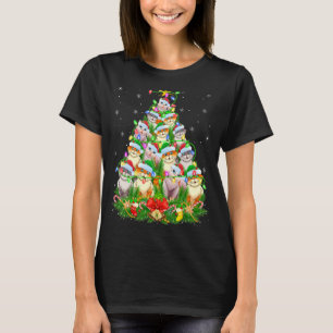 Meow Cat Lover Xmas Lights Weihnachtsfeiern T-Shirt
