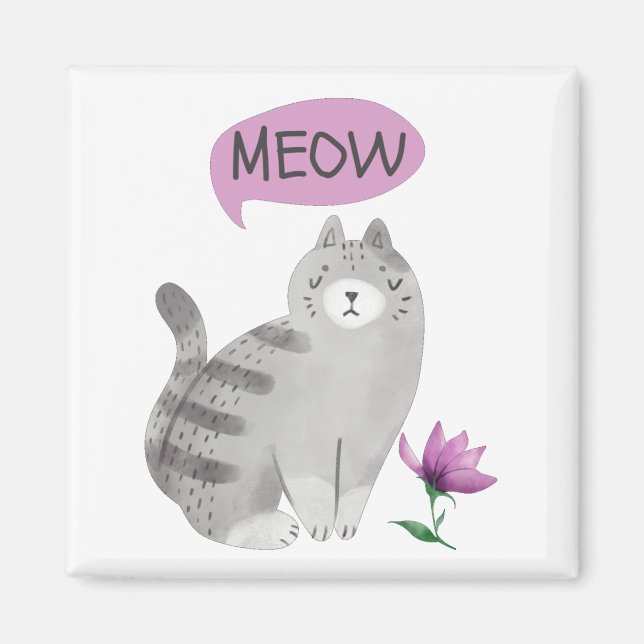 Meow Cat Magnet (Vorne)
