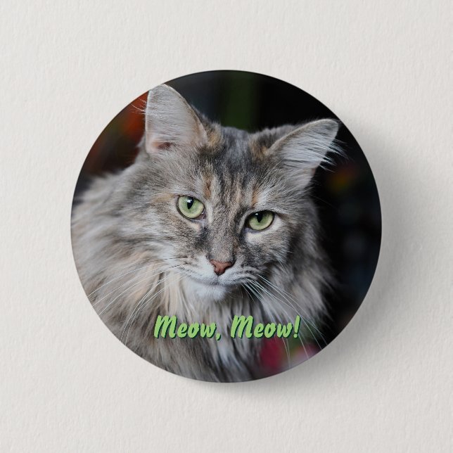 Meow Cat Portrait Button (Vorderseite)
