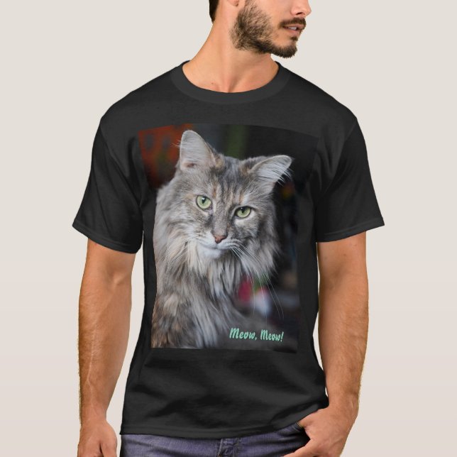 Meow Cat Portrait T-Shirt (Vorderseite)