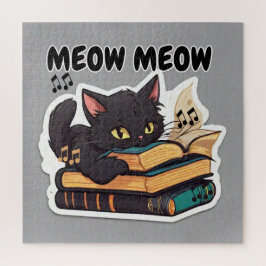 Meow Cat Reading Book Puzzle
