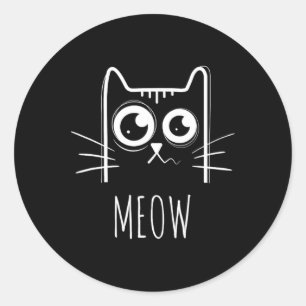 Meow Cat Shirt Meow Kitty Niedlich Cats Mama und C Runder Aufkleber