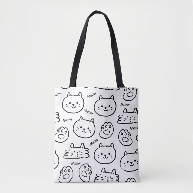 Meow Cat Tote Bag (Vorderseite)