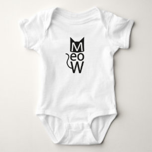 Meow Cat Typografisch Baby Strampler