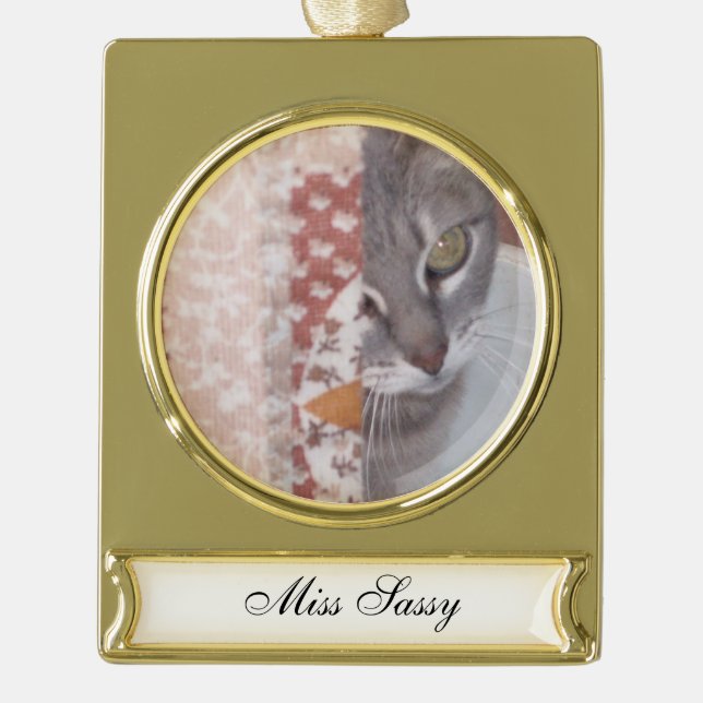 Meow Cats Banner-Ornament Gold (Vorderseite)