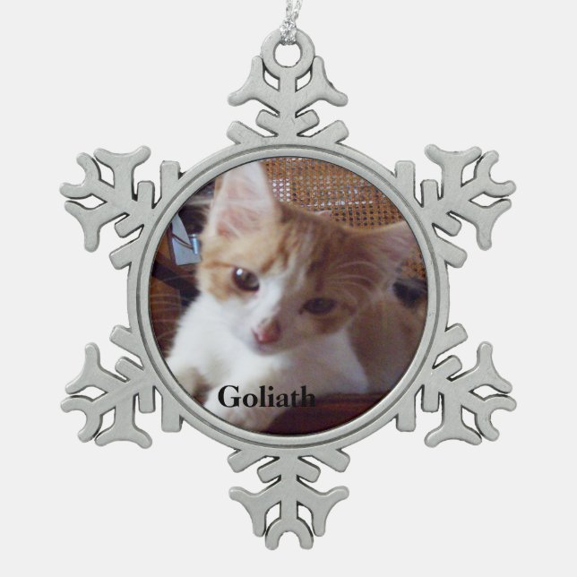 Meow Cats Schneeflocken Zinn-Ornament (Vorderseite)