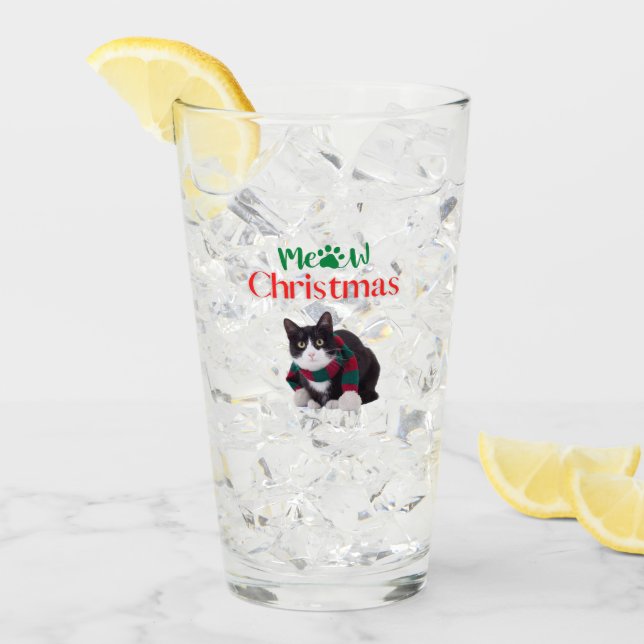 MEOW CHRISTMAS CAT GLAS (Vorderseite Ice)