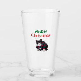 MEOW CHRISTMAS CAT GLAS
