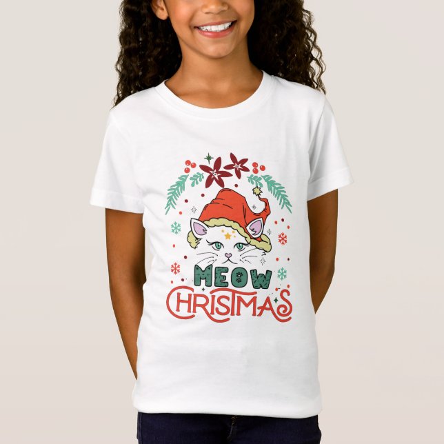 Meow Christmas T-Shirt (Vorderseite)